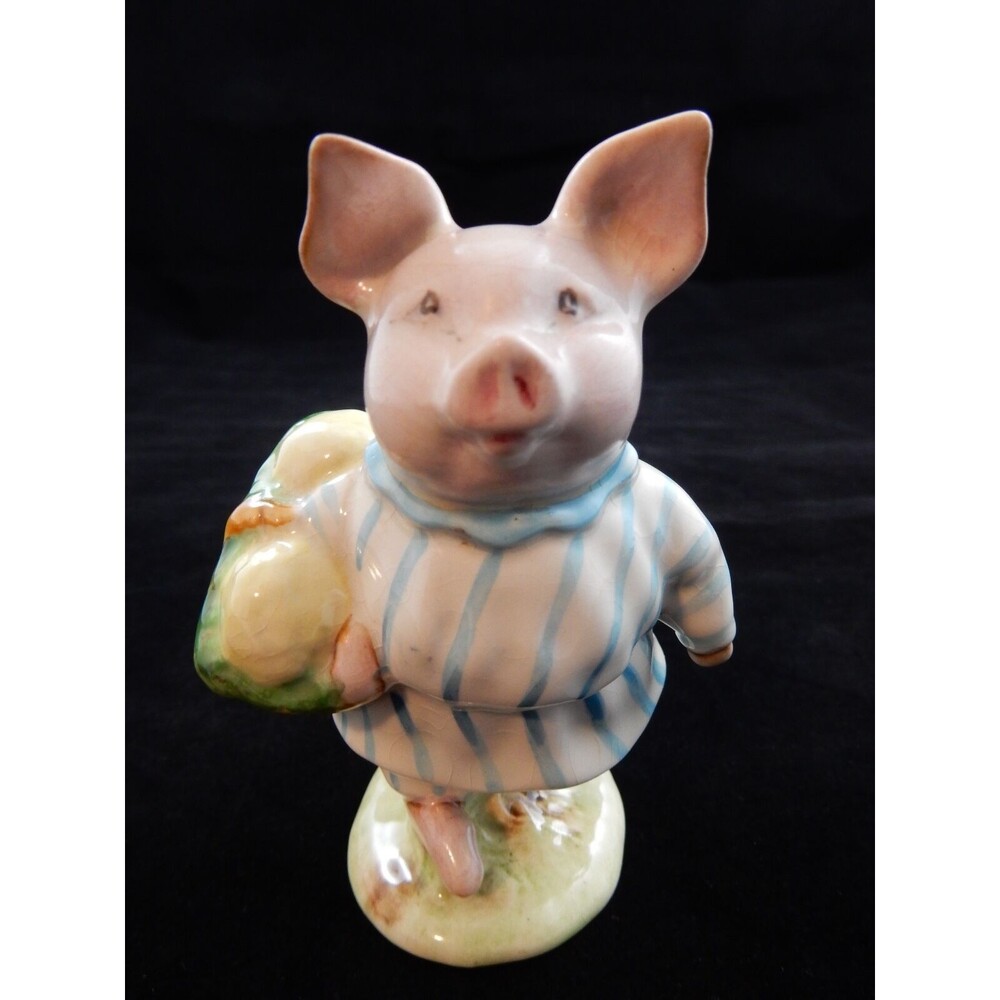 Beatrix Potter Little Pig Robinson w/BP2 Beswick Gold Oval   RARE